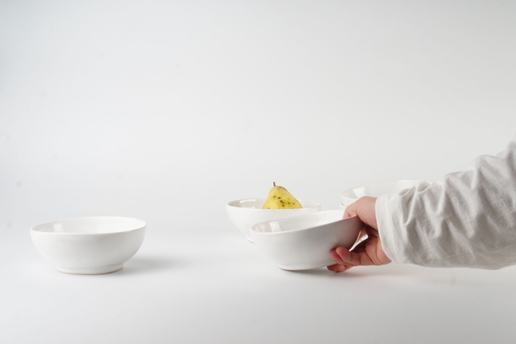 мисочка ручної роботи з півпорцеляни PRS-BOWL-WH-S фото