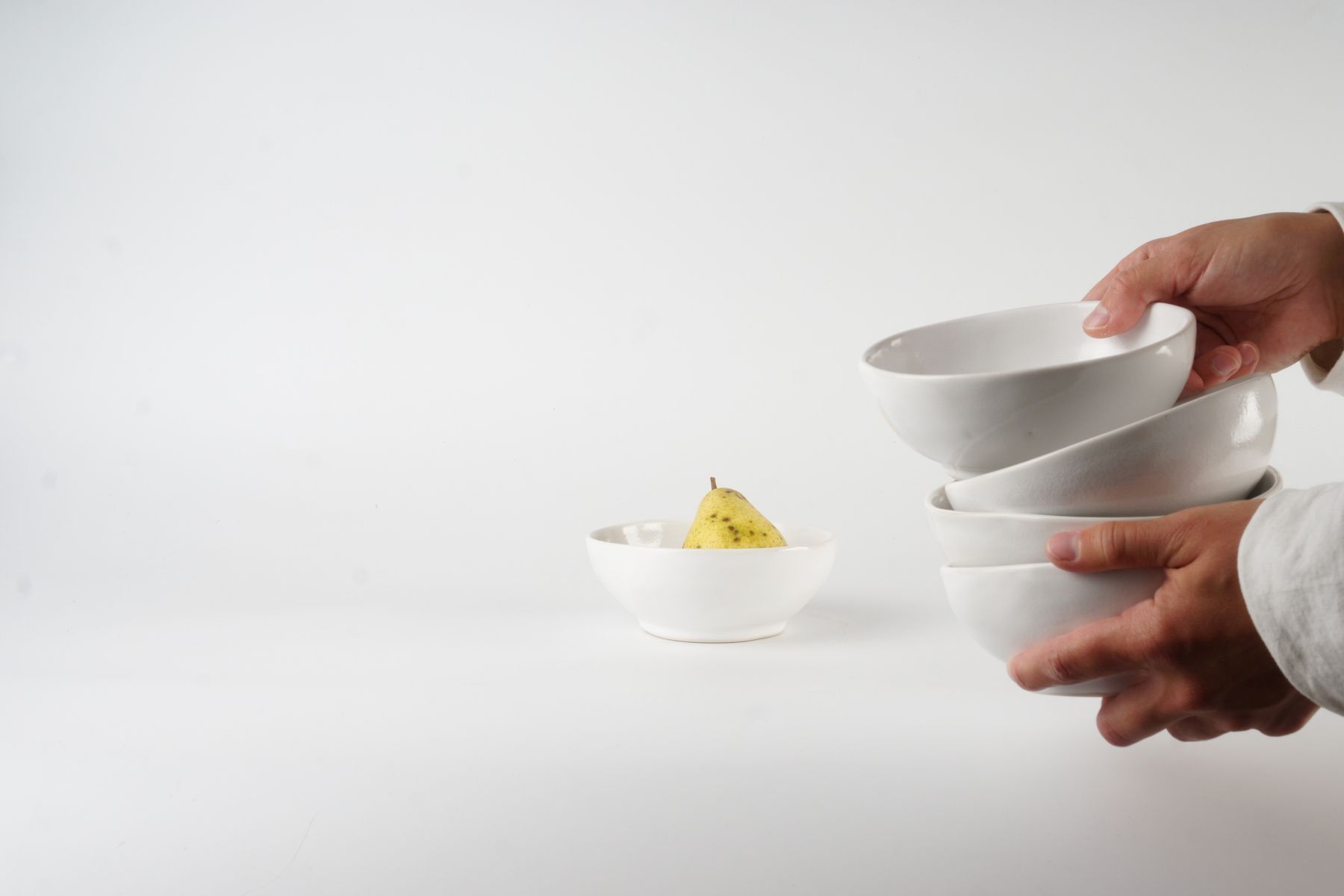 мисочка ручної роботи з півпорцеляни PRS-BOWL-WH-S фото