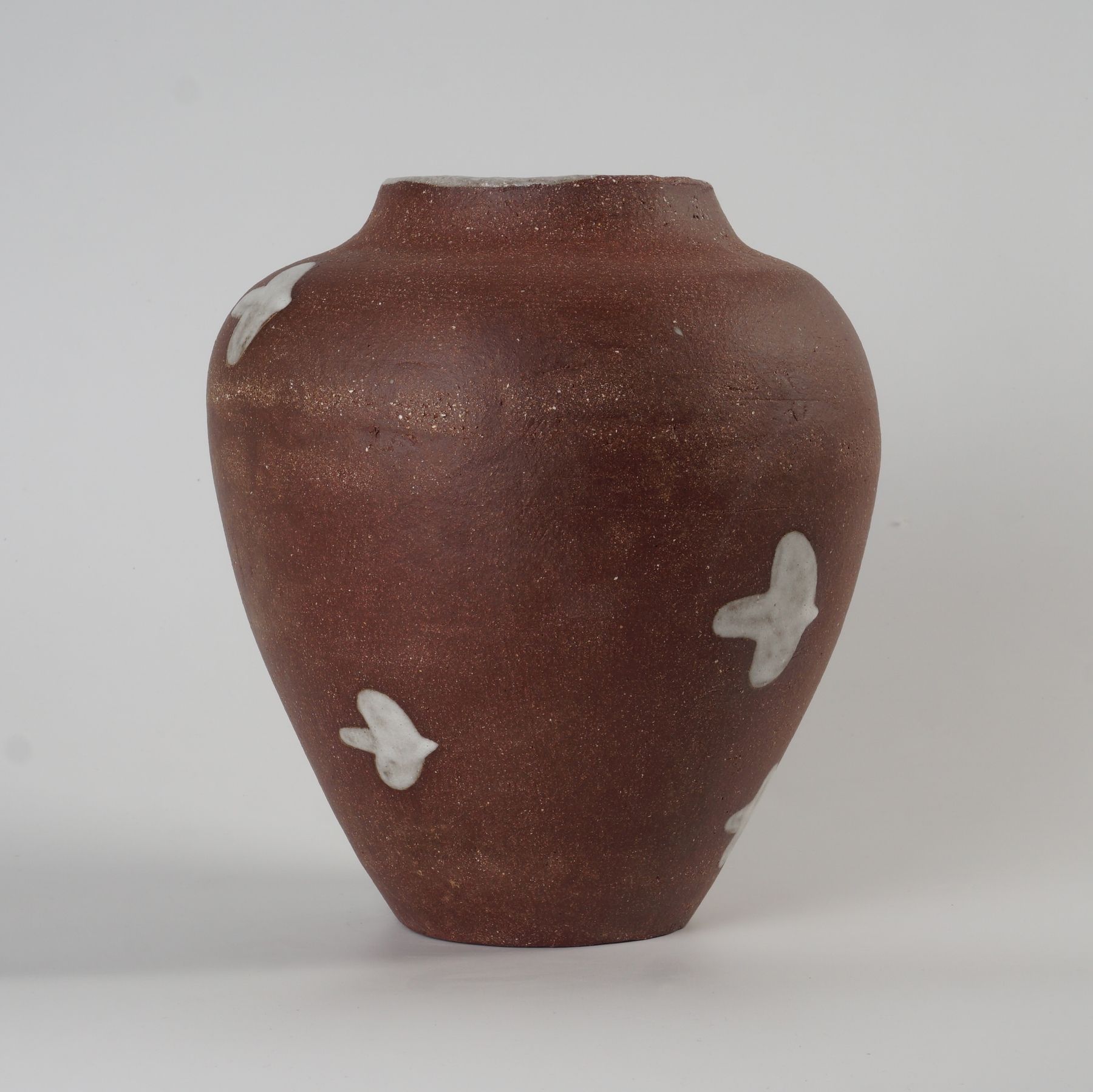 ваза ручної роботи з червоного шамоту з пташками PRS-VASE-BIRD-ONE фото